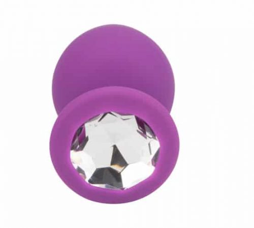 N11239 Loving Joy Jewelled Silicone Butt Plug Purple Large 3